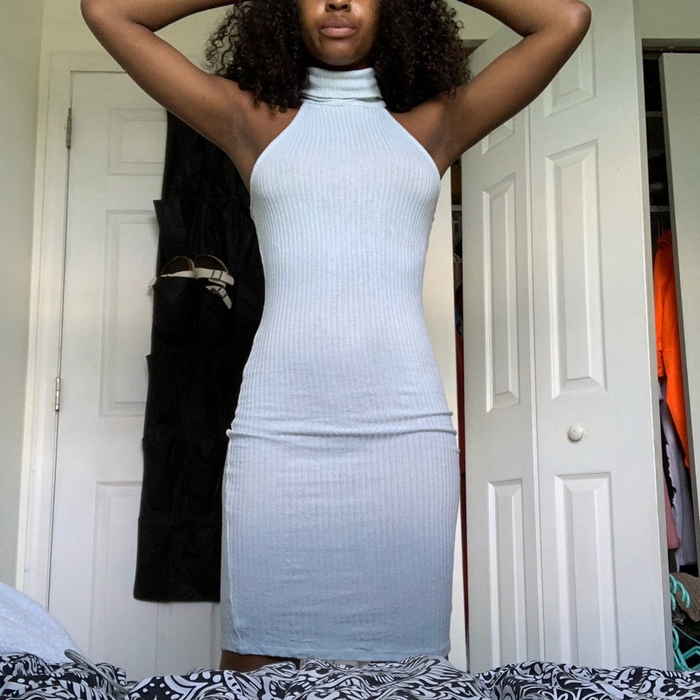 Turtleneck sweater midi dress